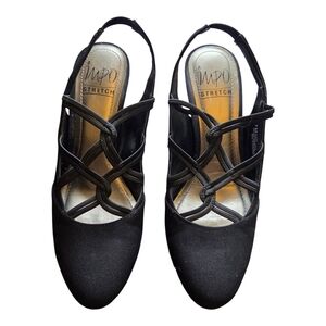 Impo Black Heels Sleek Strappy Design Size 7